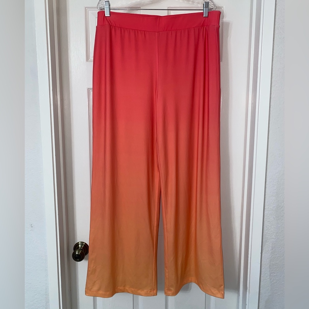 Boston Proper So Chic One Shoulder Ombre Fringe Top with matching pants. Size L - Picture 6 of 16